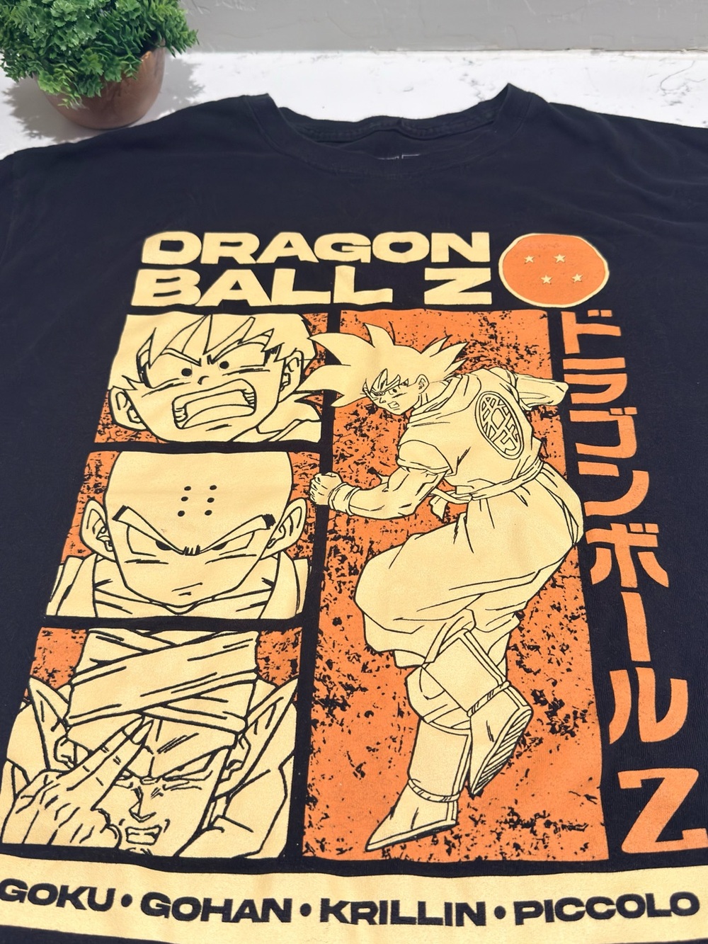 Vintage Dragon Ball Z Black & Orange Graphic Tee - Men